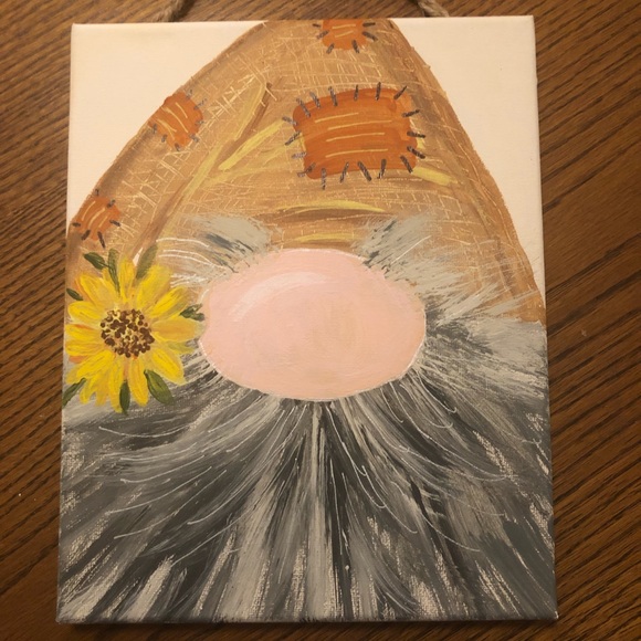 Hand Painted Fall Gnome 8x10 Canvas - Picture 2 of 12